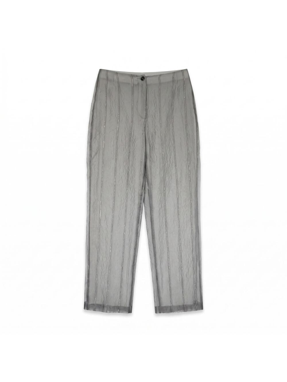 Emporio Armani Wide-Leg Trousers | Gray Taupe Textured  US 4